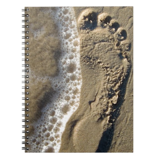 Cuaderno Huella de arena de playa (Frente)