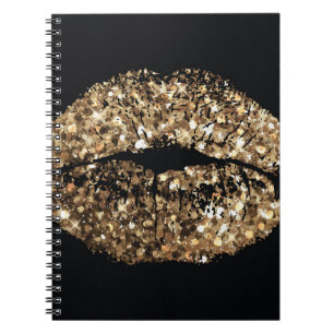 Cuaderno Huella de besos: vintage dorado shimmer.