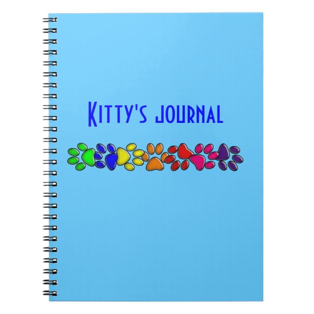 Cuaderno huella de gato arco iris (Frente)