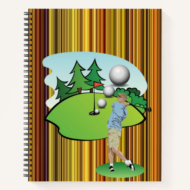 Cuaderno Huella de Golfer para bloc de notas espiral (Anverso)