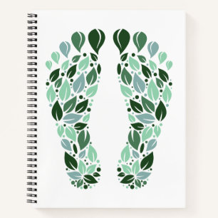 Cuaderno Huella de hoja verde ecológica