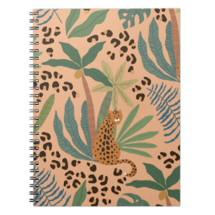 Cuaderno Huella de leopardo de la jungla: patrón sin costur