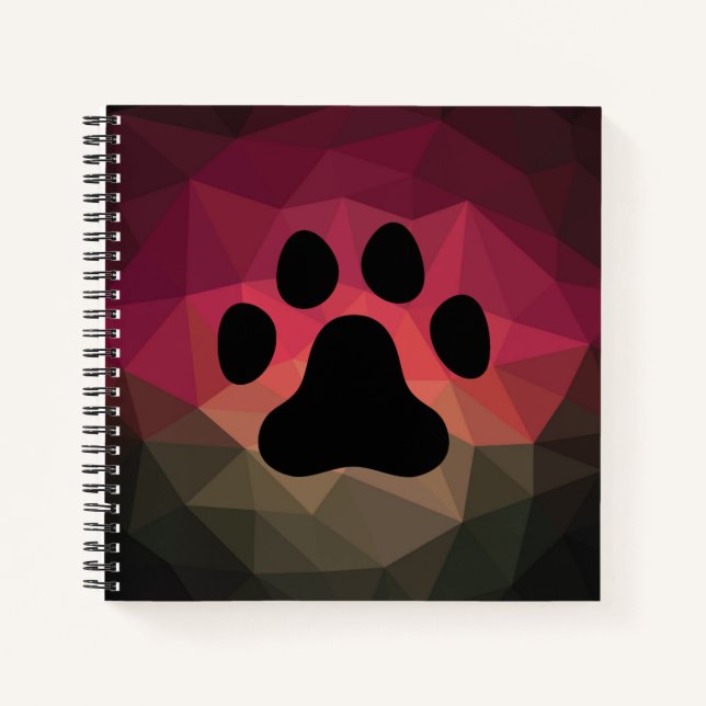 Cuaderno huella de mascota, patrón de huella de gato/perro (Anverso)