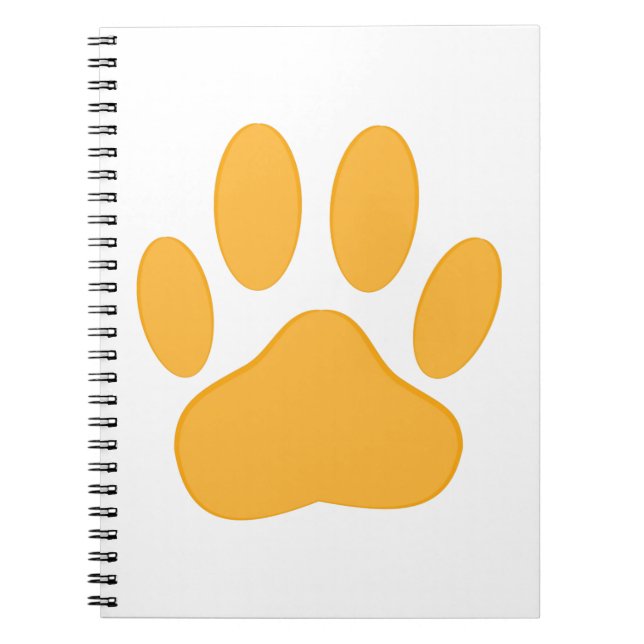 Cuaderno Huella de papel de perro naranja (Frente)