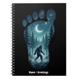 Cuaderno Huella Mística de Pie Grande Bosque Estrellado Art
