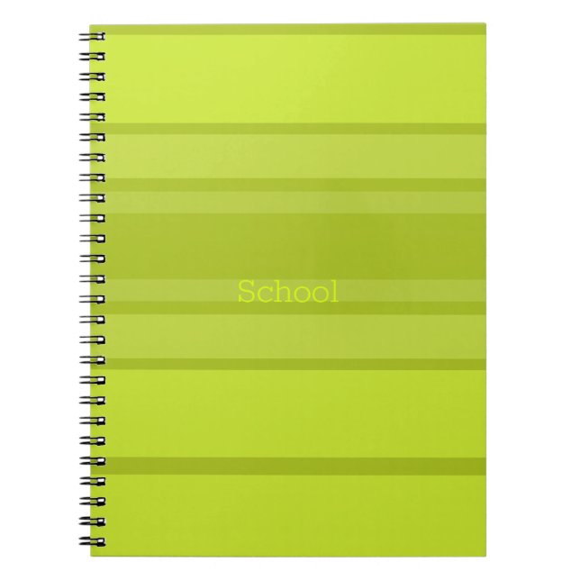 Cuaderno Huella moderna lima y verde oscuro (Frente)