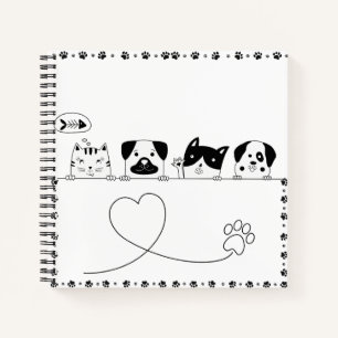 Cuaderno Huellas de patas y latidos: Cuadrícula para mascot