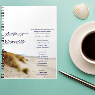 Cuaderno huellas en la arena