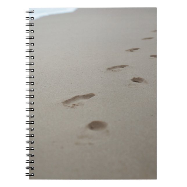 Cuaderno Huellas en una playa blanca en Mozambique (Frente)