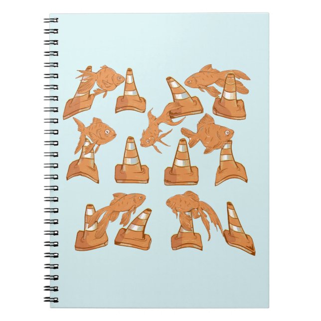 Cuaderno Huesos de carretera y pez dorado naranja (Frente)