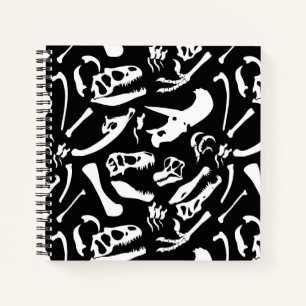 Cuaderno Huesos de dinosaurio (blanco y negro)