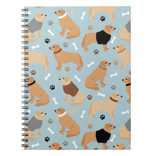 Cuaderno Huesos y patas de Golden Retriever (Frente)
