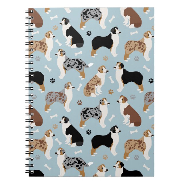 Cuaderno Huesos y patas de pastor australianos (Frente)