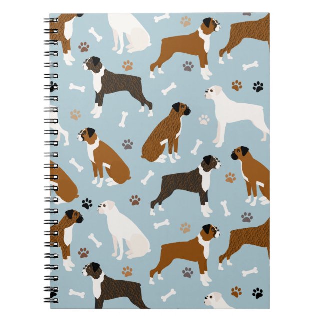 Cuaderno Huesos y patas de perro de Boxer (Frente)
