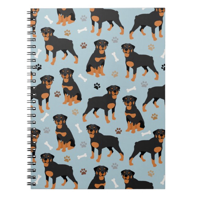 Cuaderno Huesos y patas de perro de Rottweiler (Frente)