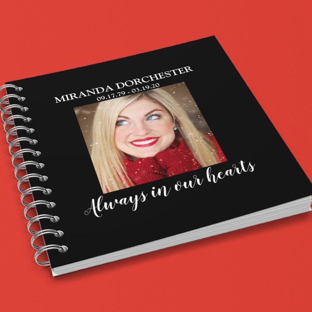 Cuaderno Huésped elegante de funeral de fotografía negro (Subido por el creador)