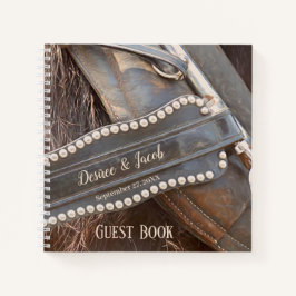 Cuaderno Huéspedes de caballo occidental del Rústico Boda B