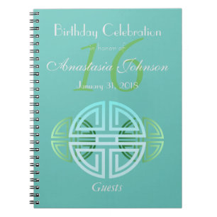 Cuaderno Huéspedes de encargo del cumpleaños de los adornos