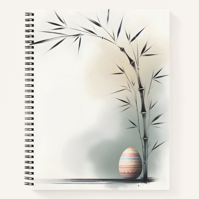 Cuaderno Huevo de Pascua de bambú Minimal Zen (Anverso)