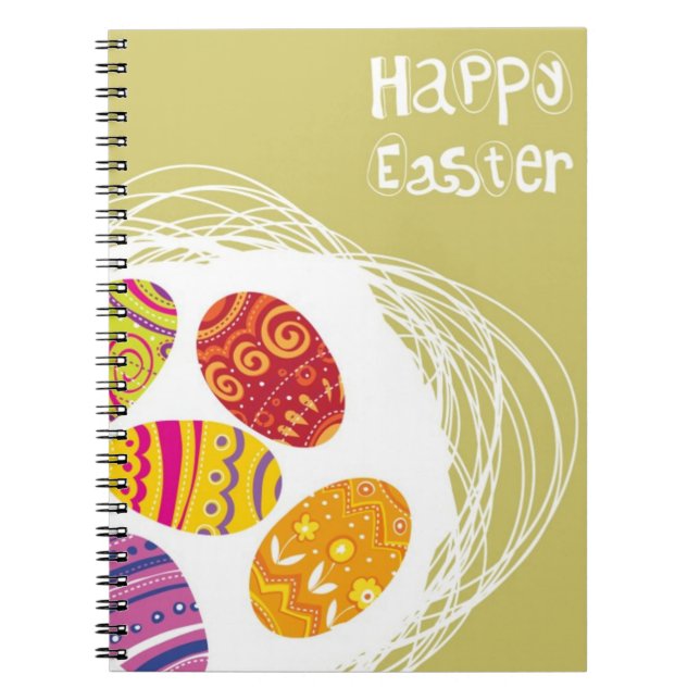 Cuaderno Huevo de Pascua en jerarquía en fondo verde (Frente)