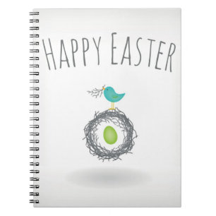 Cuaderno Huevo de Pascua en tarjeta de felicitación de la