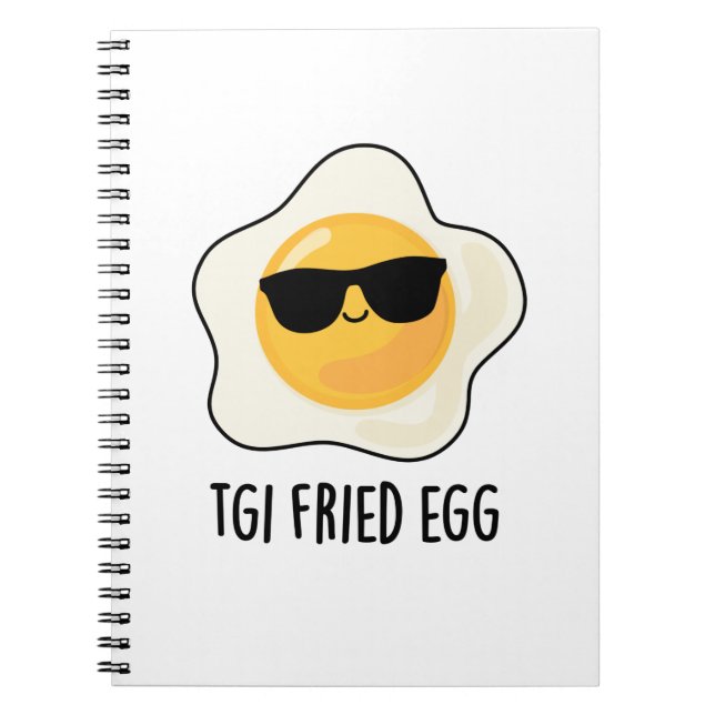 Cuaderno Huevo Frito Divertido Chiste de Comida TGI (Frente)