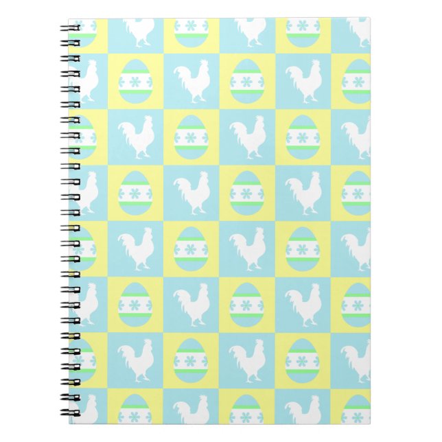 Cuaderno Huevos de gallo de patrón de tablero de chequeo de (Frente)
