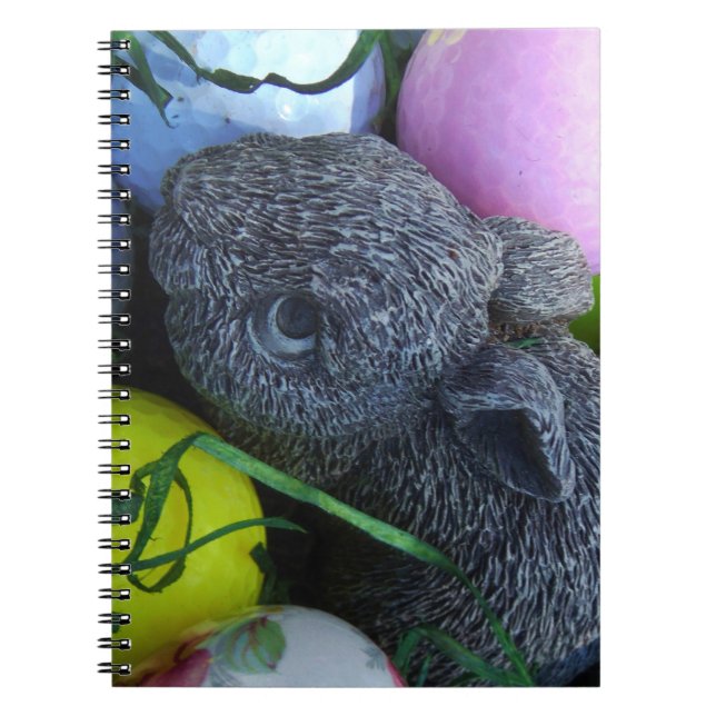 Cuaderno Huevos de Pascua, bolas de golf de conejo (Frente)