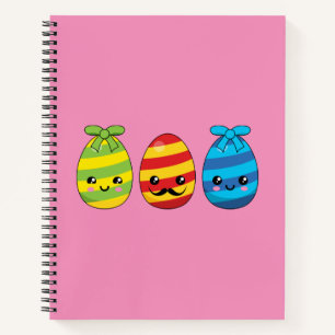 Cuaderno Huevos de Pascua de Kawaii con cintas