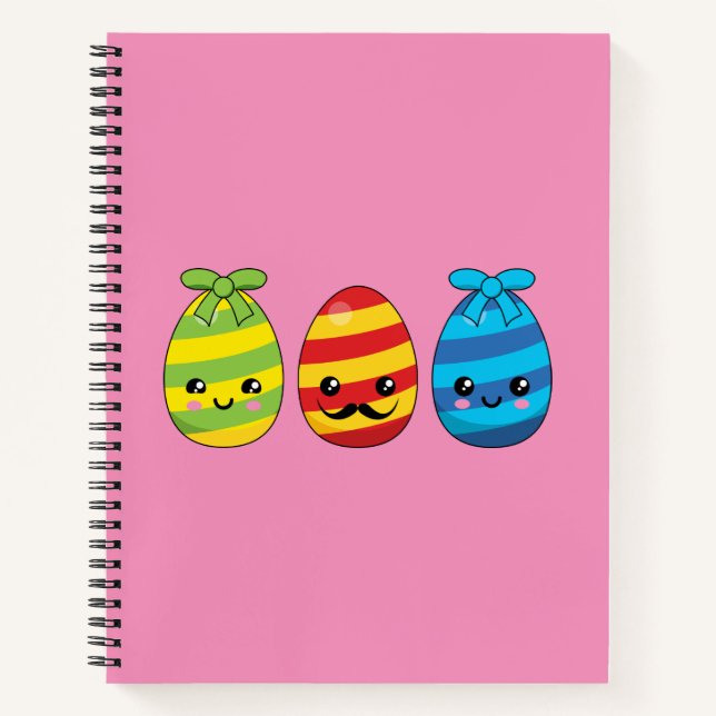 Cuaderno Huevos de Pascua de Kawaii con cintas (Anverso)