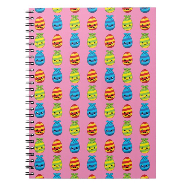 Cuaderno Huevos de Pascua de Kawaii con cintas (Frente)