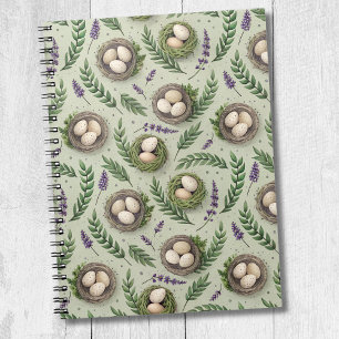 Cuaderno Huevos de Pascua Verde Simple Salvia Nido Lavanda