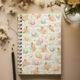 Cuaderno Huevos de Pascua y Zanahorias Patrón Acuarela Past