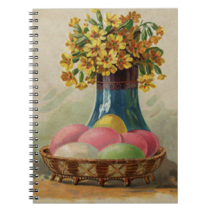 Cuaderno Huevos Flores Canasta Pascua Antiguo
