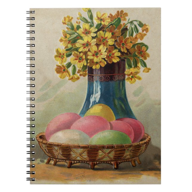 Cuaderno Huevos Flores Canasta Pascua Antiguo (Frente)