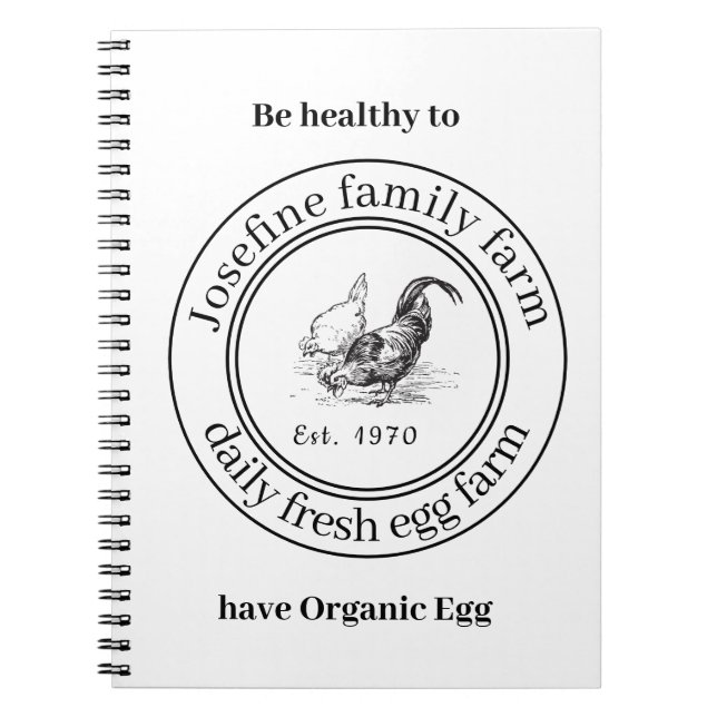 Cuaderno Huevos Frescos De Granja Gallinero Rústico Campo (Frente)