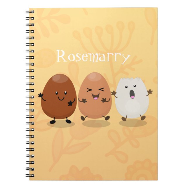 Cuaderno Huevos kawaii lindo ilustracion personalizado dive (Frente)