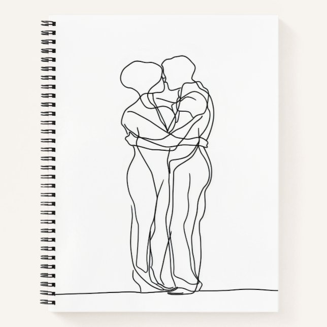 Cuaderno Hug Couple Line Art (Anverso)