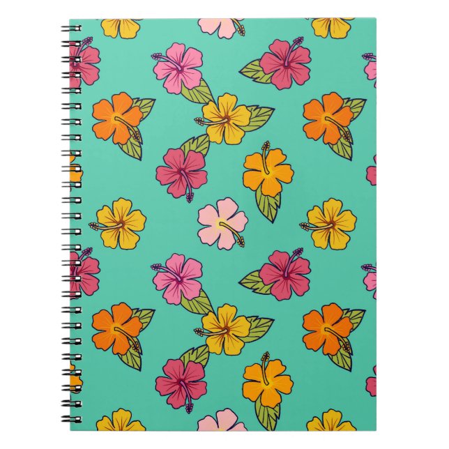 Cuaderno Hula de Hibisco - Turquesa (Frente)