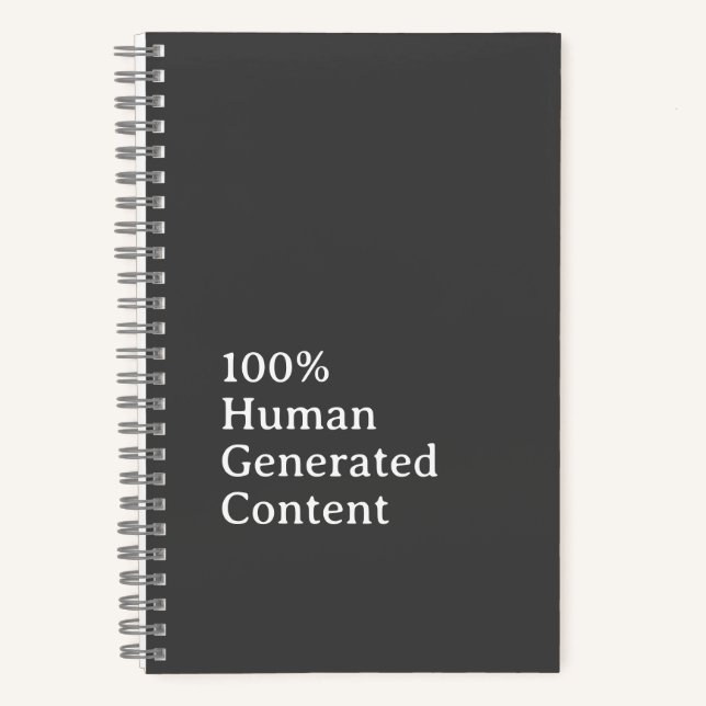 Cuaderno Human Generated Content Anti AI Notebook (Anverso)