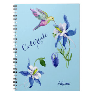 Cuaderno Hummingbird de Blue Columbine Garden