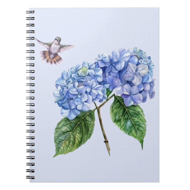 Cuaderno Hummingbird e Hydrangea (Frente)