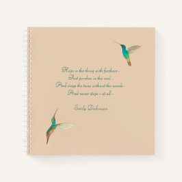 Cuaderno Hummingbird Journal con Emily Dickinson citando