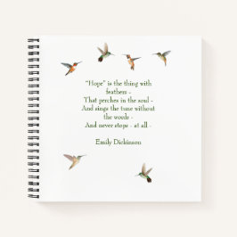 Cuaderno Hummingbird Journal con Emily Dickinson citando