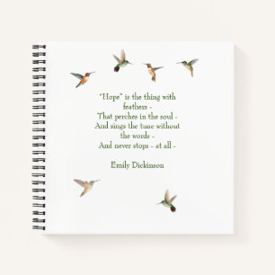 Cuaderno Hummingbird Journal con Emily Dickinson citando