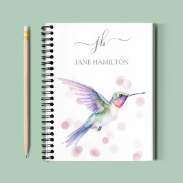 Cuaderno Hummingbird Monograma moderno