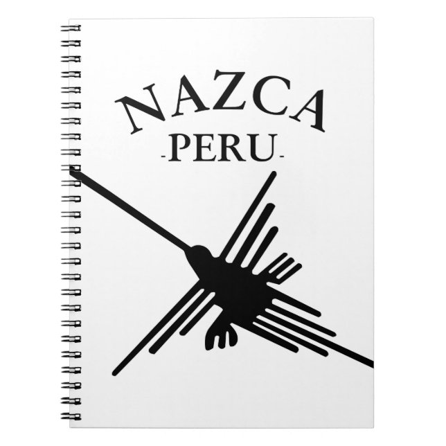 Cuaderno Hummingbird Nazca Peru con texto curvo (Frente)