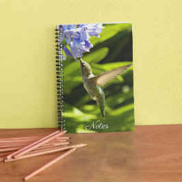Cuaderno Hummingbird y foto natural de las flores