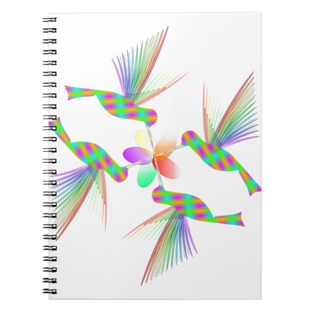 Cuaderno Hummingbirds Besando una flor (Frente)