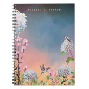Cuaderno Hummingbirds e Hydrangeas   Cielo brillante colori